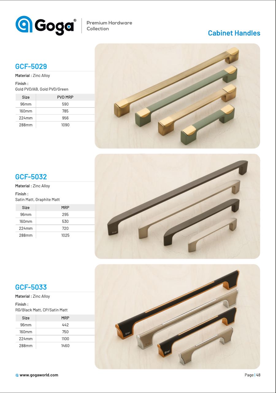 GCF-5029 Cabinet Handle in Gold PVD/AB, Gold PVD/Green