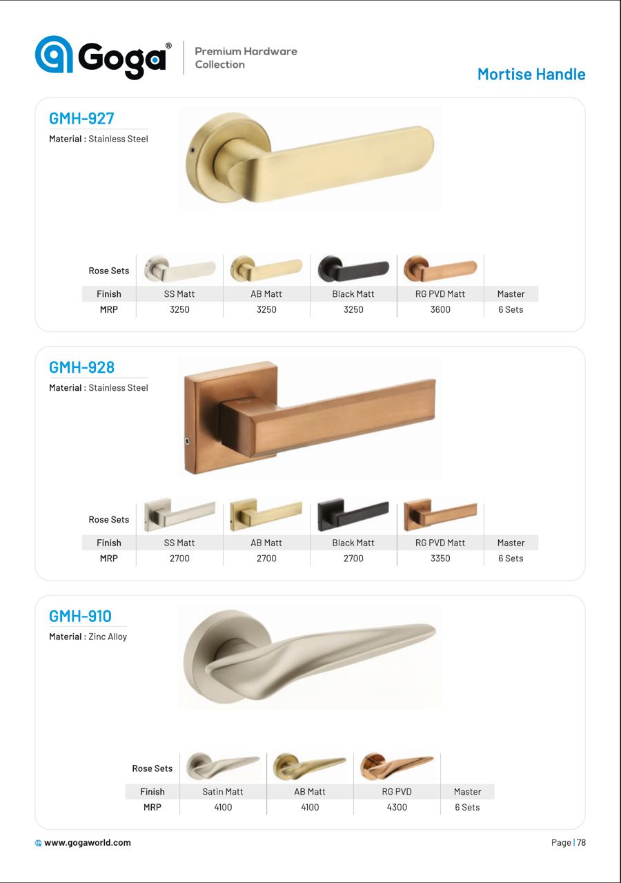 GMH-927 Mortise Handle in 