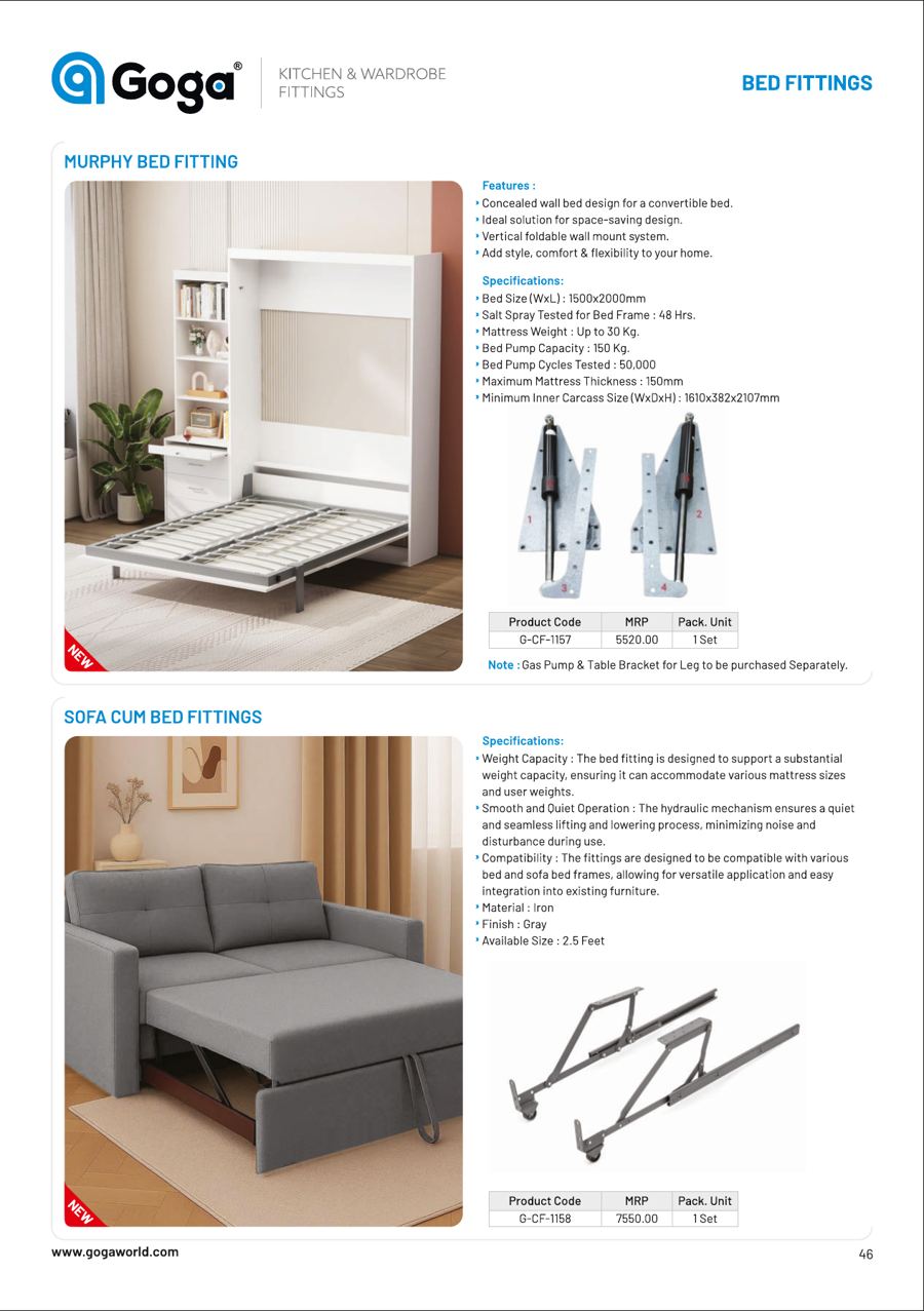 Murphy Bed Fitting in Gray