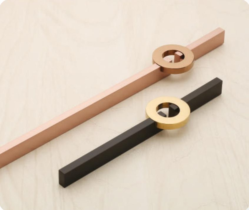 GCF-2020 Cabinet Handle in RG PVD/RG, Gold PVD/Black