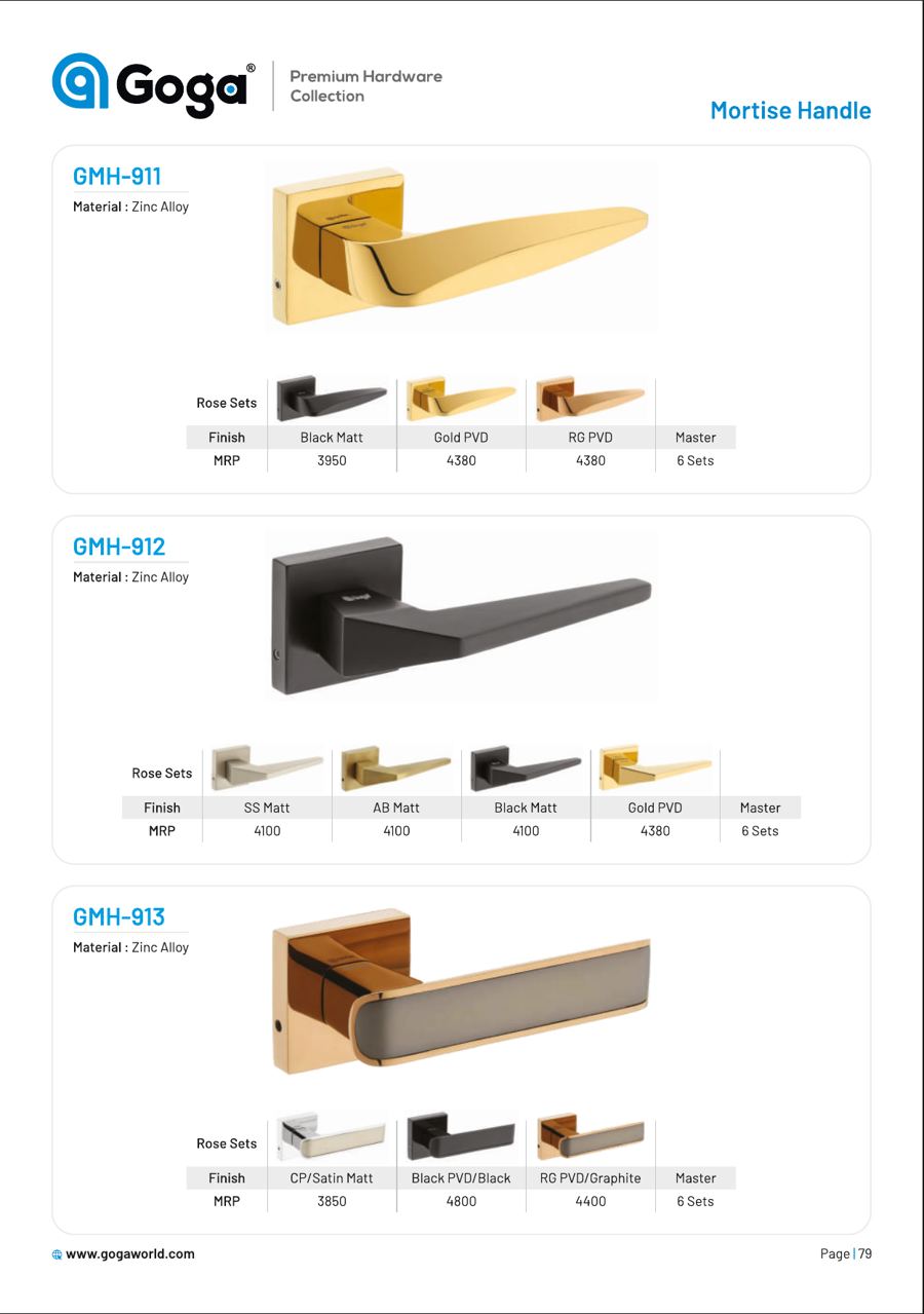 GMH-911 Mortise Handle in 