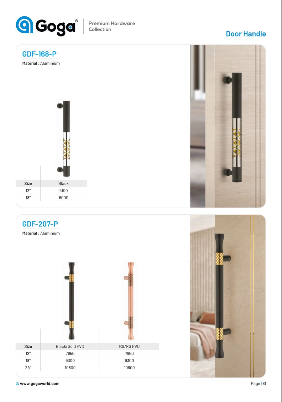 GDF-168-P Door Handle in 