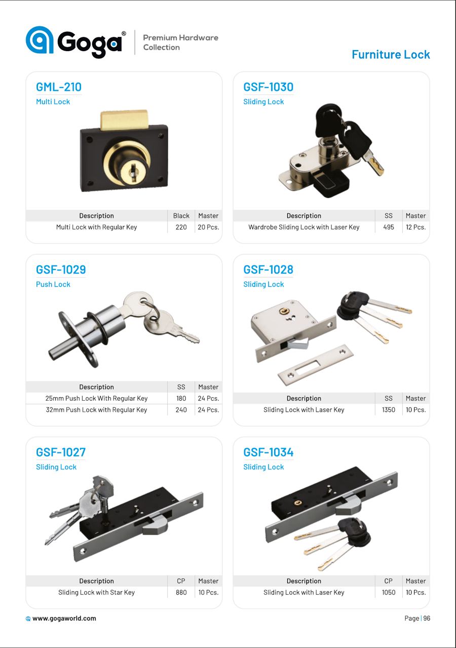 GML-210 Multi Lock Sliding Lock in 