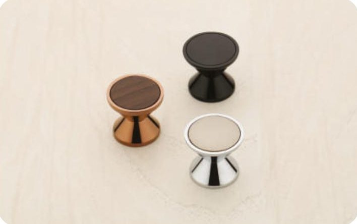 GCF-5110 Drawer Knob in Black/Black Matt, CP/Satin Matt, RG PVD/Wenge