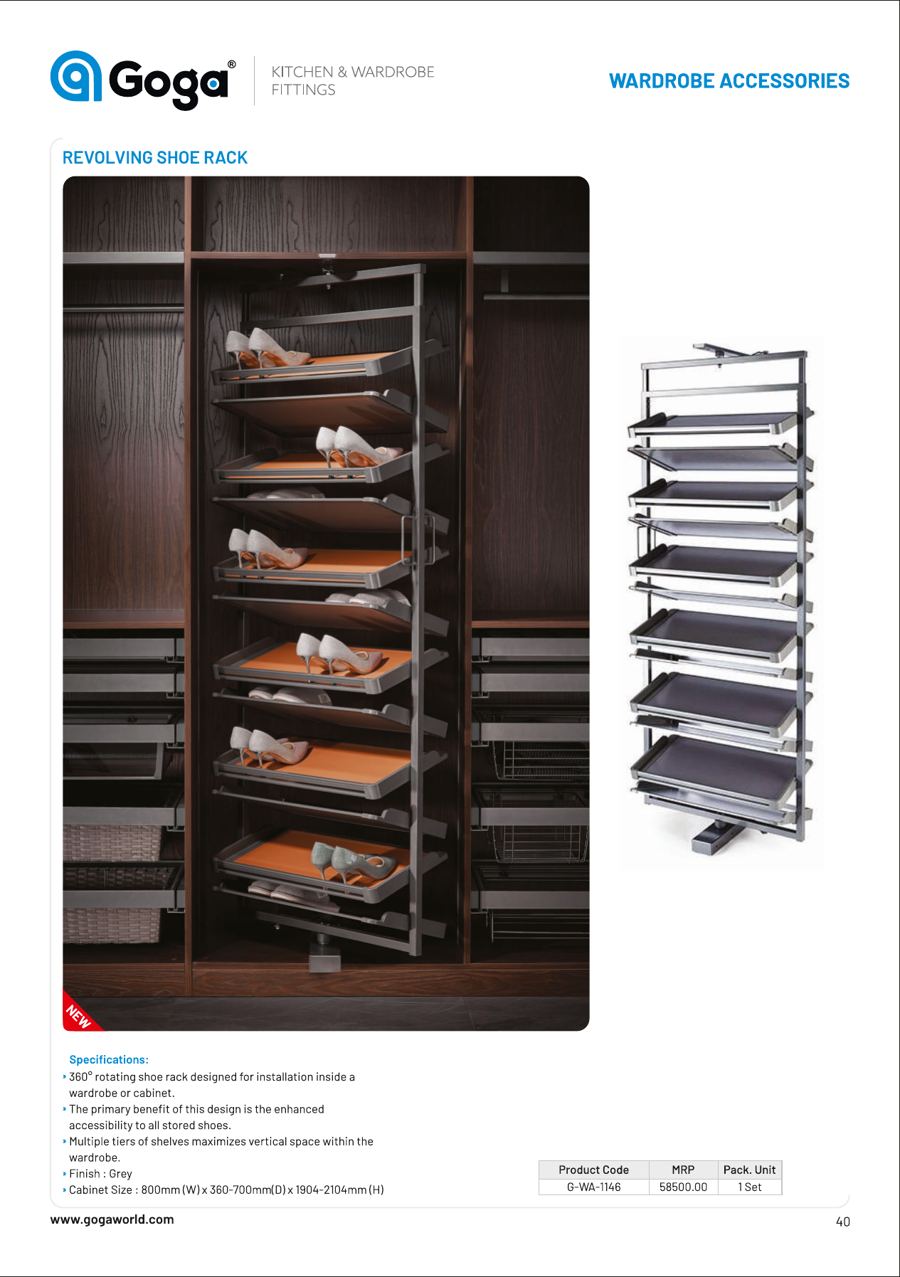 Revolving Shoe Rack in Grey Product Code MRP Pack. Unit