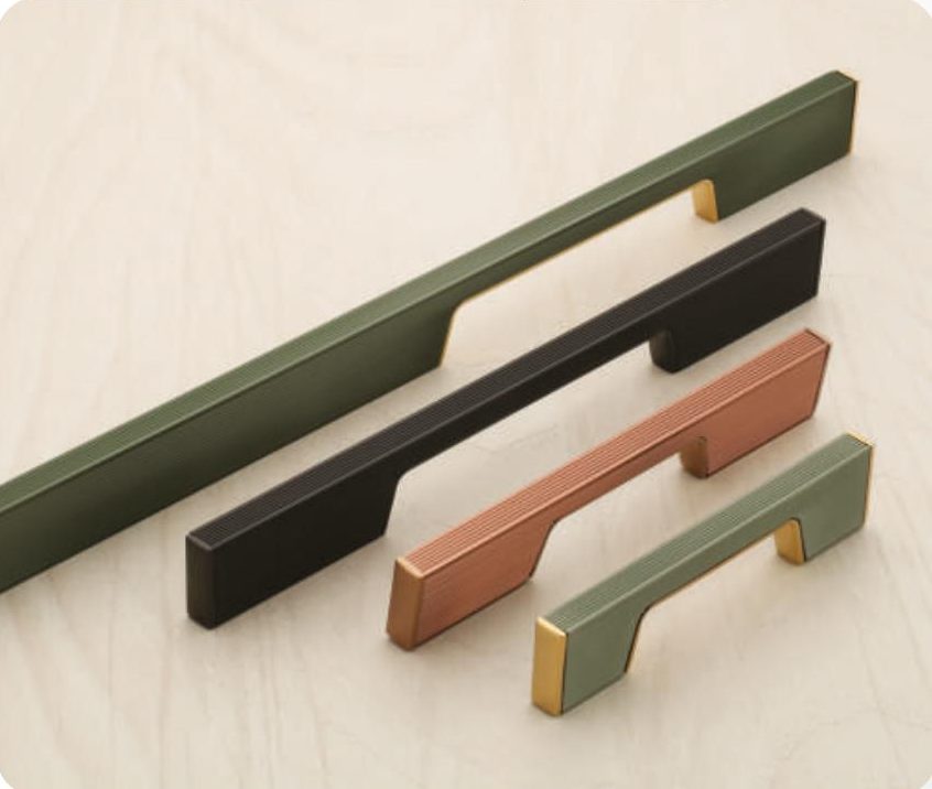 GCF-2061 Cabinet Handle in Green/Gold PVD, RG/RG PVD, Black/Black PVD