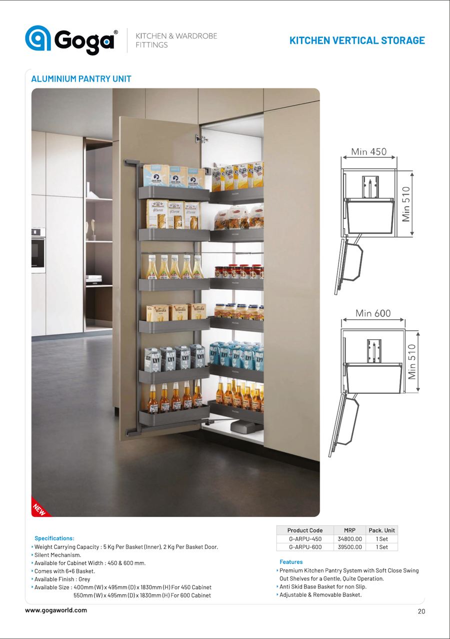 Aluminium Pantry Unit in Grey
