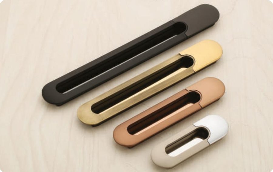 GCF-5147 Conceal Handle in Satin/CP, Black/Black PVD, RG/RG PVD, AB/Gold PVD