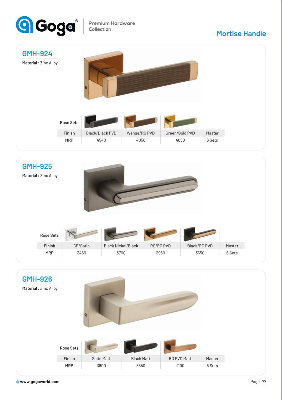 GMH-924 Mortise Handle in 